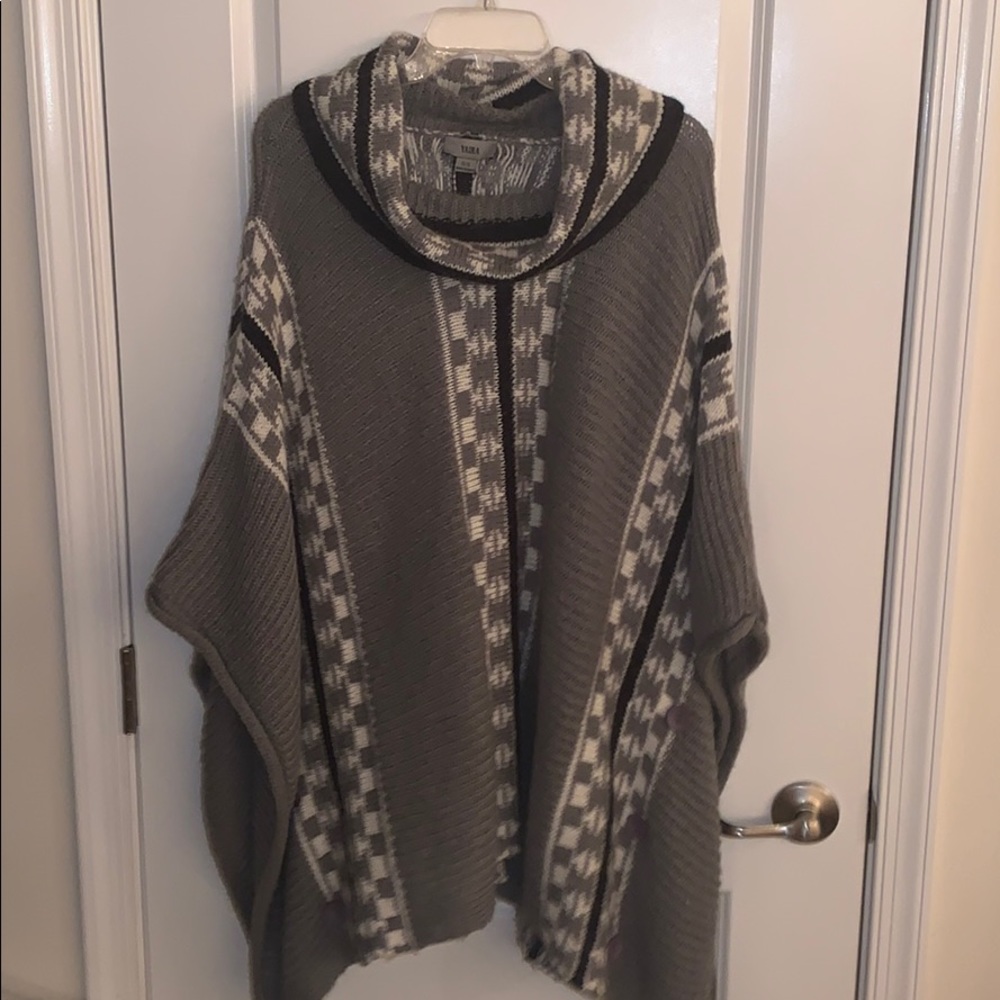 Grey Sweater Poncho